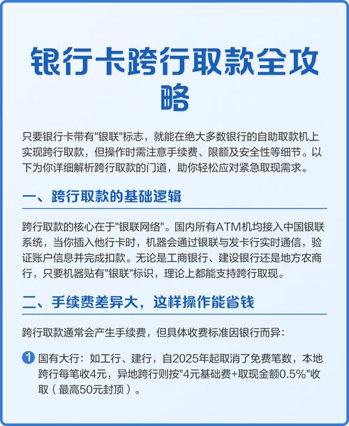 银联卡跨行取款手续费规则及省钱攻略大揭秘